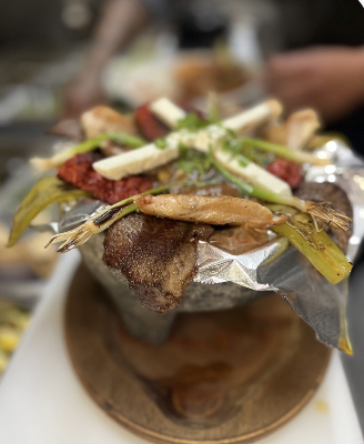 Foil-wrapped carne asada