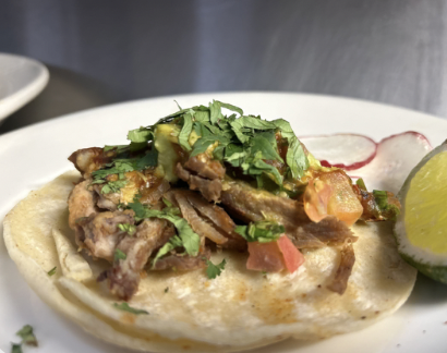 Street taco with carnitas