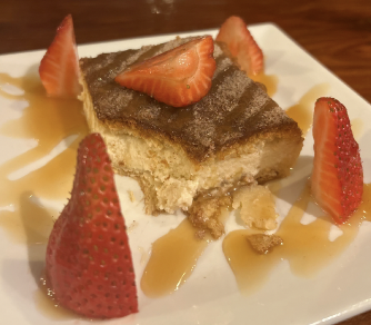 Dessert — tres leches with strawberries
